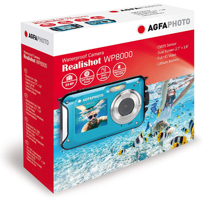 AgfaPhoto Realishot WP8000 24MP Blue Sports Digital Camera