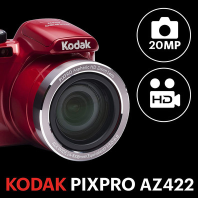 Kodak AZ422 20MP Zoom Optical 42x Red Camera