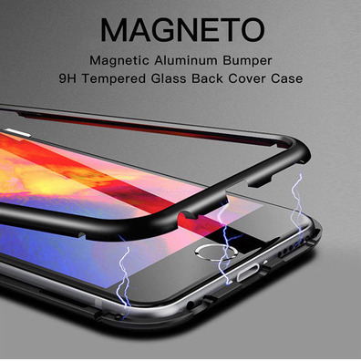 Magnetic Case with Tempered Glass iPhone 7/8 Black