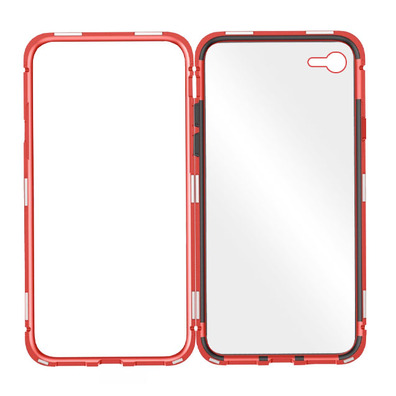 Magnetic Case with Tempered Glass iPhone 7/8 Red