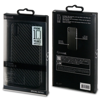 Black carbon fiber housing "special edition" iphone X muvit