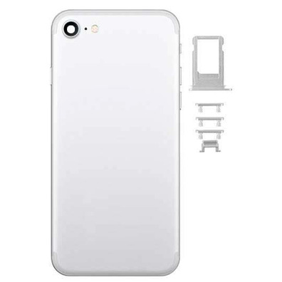 Battery Cover for iPhone 7 Silver + Side Buttons + SIM Tray