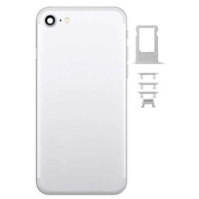 Battery Cover for iPhone 7 Silver + Side Buttons + SIM Tray