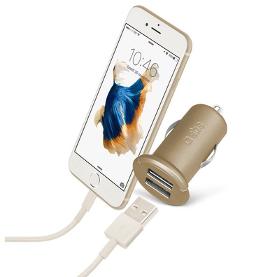 Charger Car Gold Collection SBS 2 USB ports 2.400 mA Gold