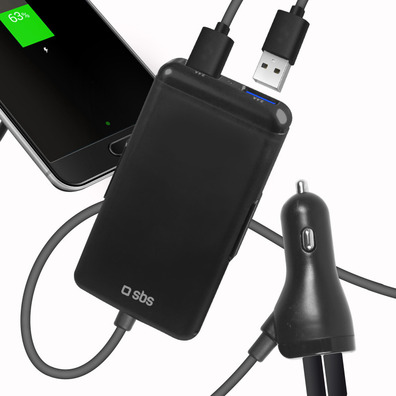 7000 mAh Car Charger with 4 USB ports