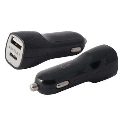 KSIX 4A USB + USB TIPO C NEGRO