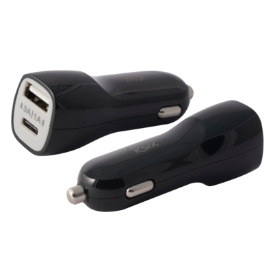 KSIX 4A USB + USB TIPO C NEGRO