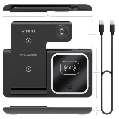 Wireless Loader 3 in 1 (15W) Aisens ASCH-15W3WC043-BK