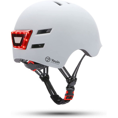 Helmet Youin with LED Frontal and White Trasier (L)