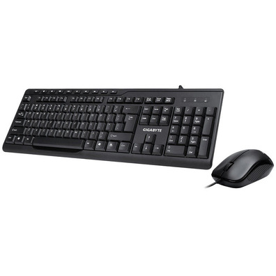 Combo Keyboard + Gigabyte KM6300 Black Mouse