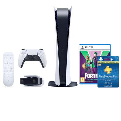 Playstation 5 Digital Edition Console + Fornite Batch The Last Laughter + PSN 12 Months + Accessorie