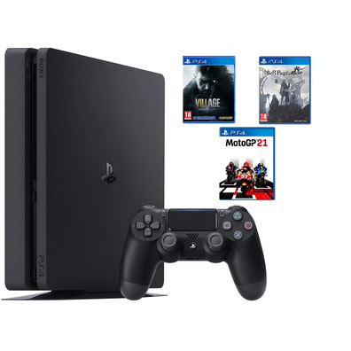 PS4 Slim 1TB Console + R.E. Village (Lenticular) + Nier Replicant + MotoGP 21