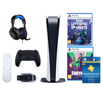 P5 Digital Console + Fortnite + 12 Months PSN + Dualsense + Accessories