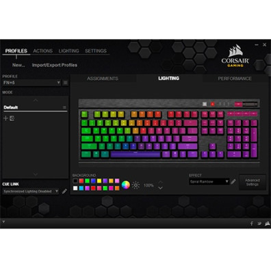 Corsair Keyboard K70 Lux RGB Led Cherry Mx Brown (Spanish)