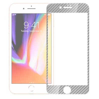 Cristal Templado Completo 3D Fibra Carbono iPhone 7 /iPhone 8/iPhone SE 2020 Silver