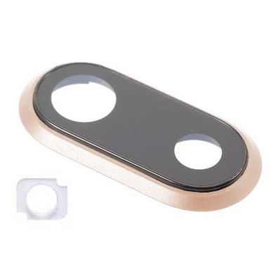 Rear Camera Lens Cover with LED Difussor - iPhone 8 Plus Gold