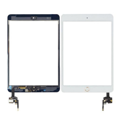 White Digitizer with Gold Button for iPad 3 Mini