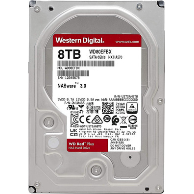 Hard Disk NAS Western Digital WD80EFBX 8TB SATA 3 Red Plus