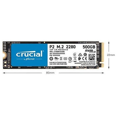 Critical SSD Hard Disk 2TB P2 PCIE M. 2 2280SS