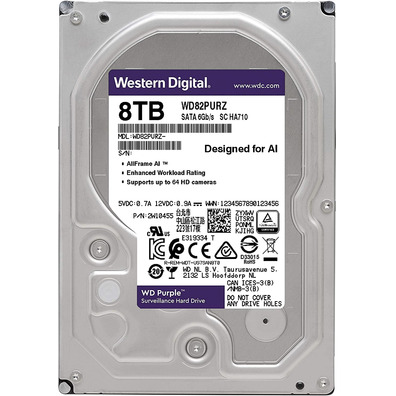 Western Digital WD Purple Surveillance 8TB 3.5 " SATA III 256MB Hard Disk