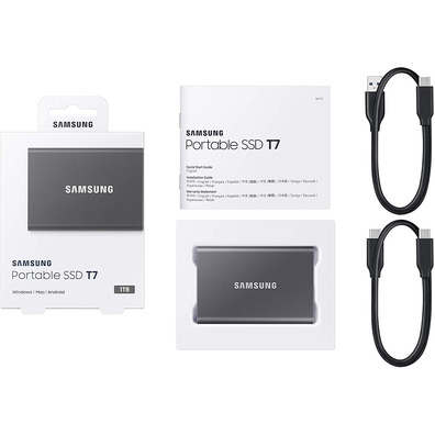 External Disk SSD Samsung Portable T7 2TB USB 3.2 Grey