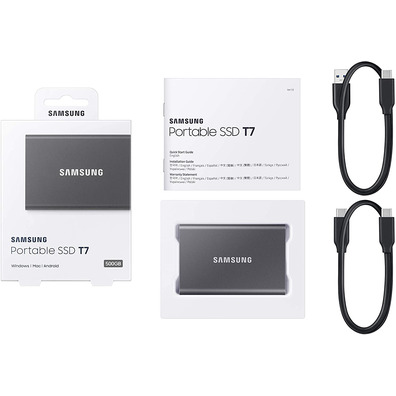 SSD External Disk Samsung Portable T7 500GB USB 3.2 Grey
