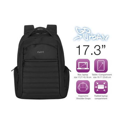 Ewent EW2528 Urban Backpack for Portatil 17.3 '' Black