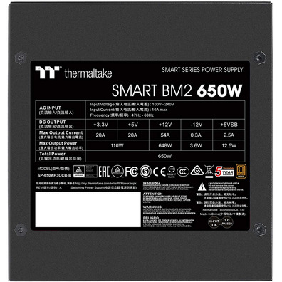 Thermaltake Smart BM2 ATX 650W Power Supply