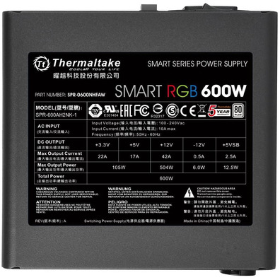 Thermaltake Smart RGB ATX 600W Power Supply