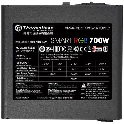 Thermaltake Smart RGB ATX 700W Power Supply