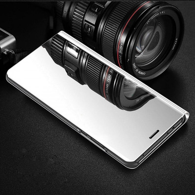 Book Type Mirror Case for iPhone 7/8 Silver