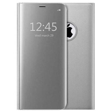 Book Type Mirror Case for iPhone 7/8 Silver