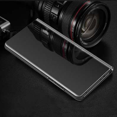 Book Type Mirror Case for iPhone X Black