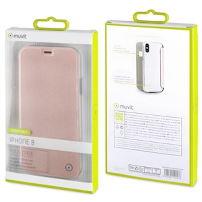 Case Folio Rose Gold TPU Transparent Transparent iPhone X muvit
