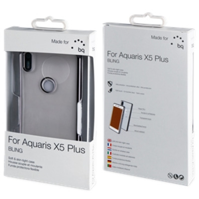 Case TPU Bling Marco Negro Aquaris X5 Plus
