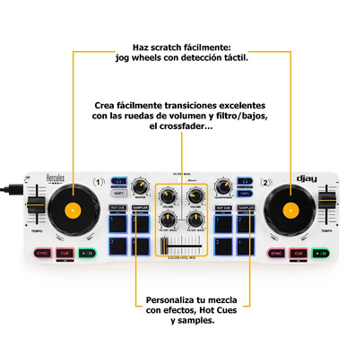 Hercules DJControl Mix-Controller Wireless Bluetooth DJ for Smartphones