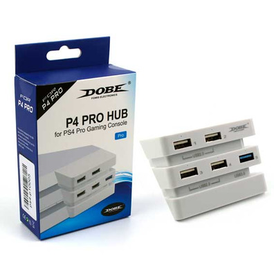 2 to 5 port (2.0 3.0) USB HUB Adapter PS4 Pro (Dobe) White