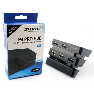 2 to 5 port (2.0 3.0) USB HUB Adapter PS4 Pro (Dobe) Black