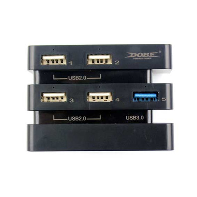 2 to 5 port (2.0 3.0) USB HUB Adapter PS4 Pro (Dobe) Black