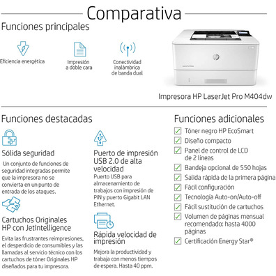 HP LaserJet Pro M404DW Printer