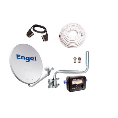 KIT SATELITE ANTENA 60CM + LNB + LOCALIZADOR + KIT INSTALATION