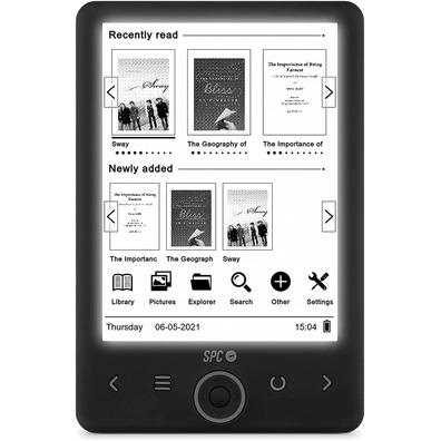 Electronic book SPC Dickens Light 2 6 " Black electronic ink