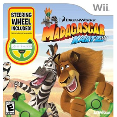 Madagascar Karts + Steering Wheel Wii