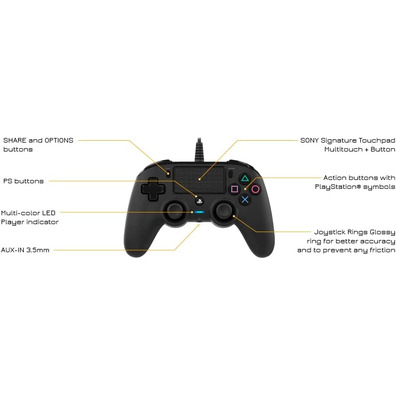 Command Nacon Compact Wired Black PS4