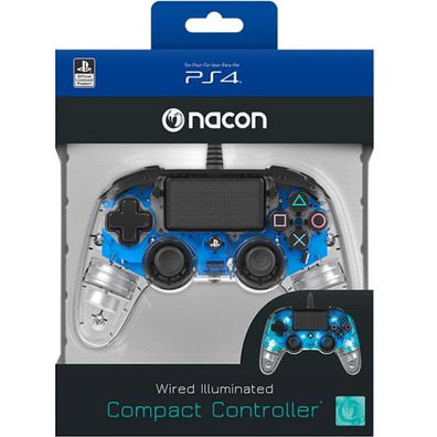 Command Nacon Compact Wired Illuminated Blue Official PS4