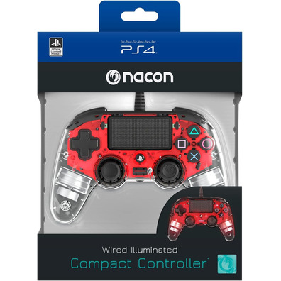 Command Nacon Compact Wired Illuminated Red Official PS4