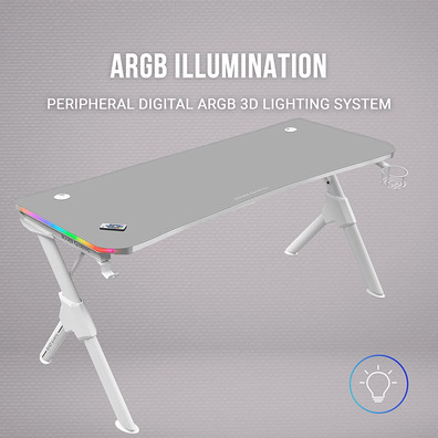 Table Gaming Mars Gaming MGD140RGB 140 cm White