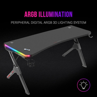 Table Gaming Mars Gaming MGD140RGB 140 cm Black