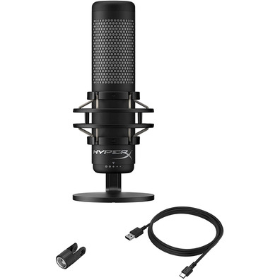 Black HyperX QuadCast S Microphone