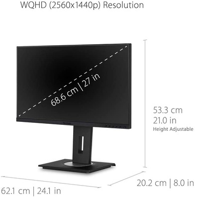 LED Monitor 27 '' Viewsonic VG2755-2K Black